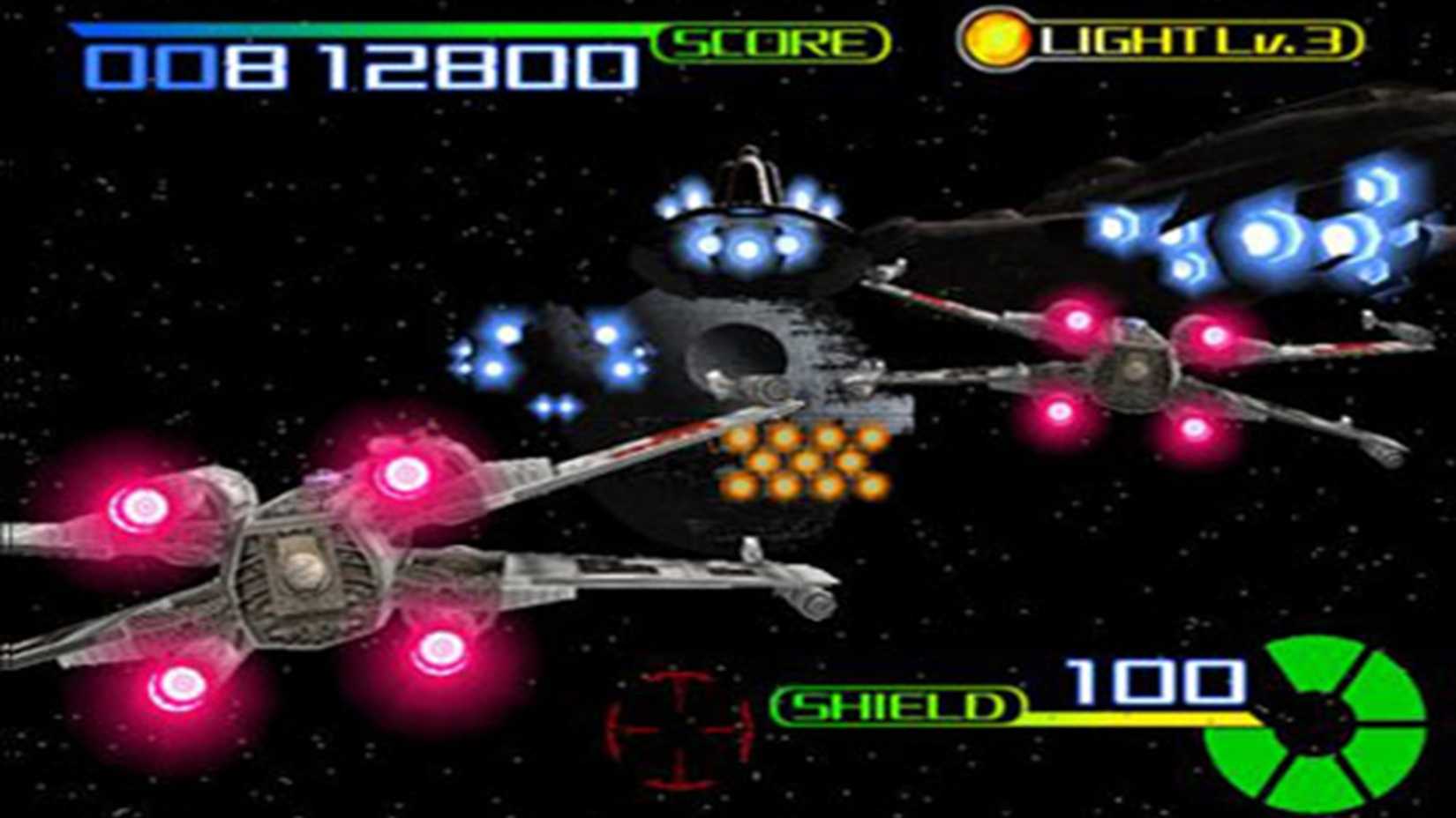 A screenshot the Rebels attacking the Death Star in Star Wars Trilogy Arcade