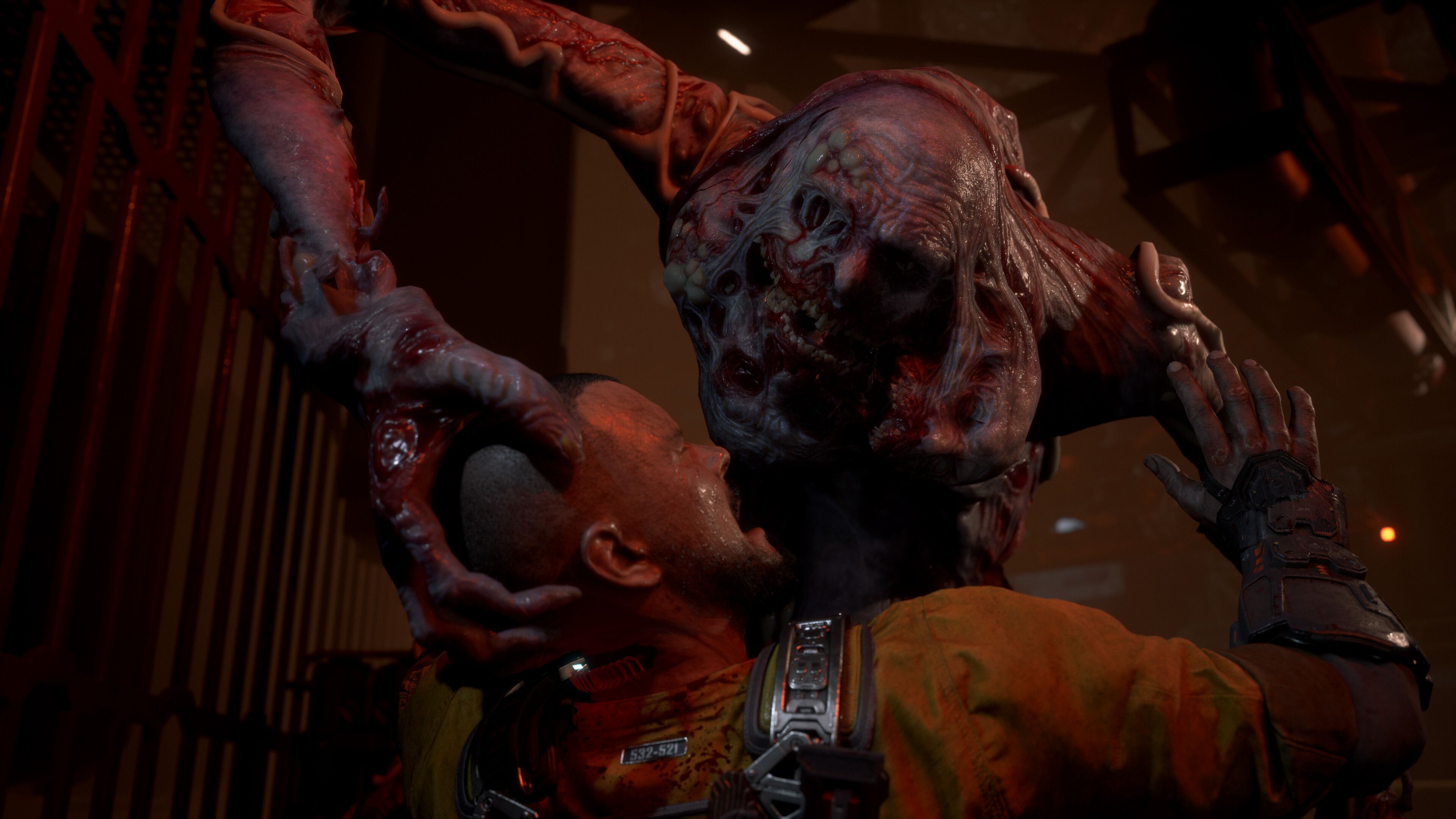 A Biophage attacking Jacob Lee in The Callisto Protocol.