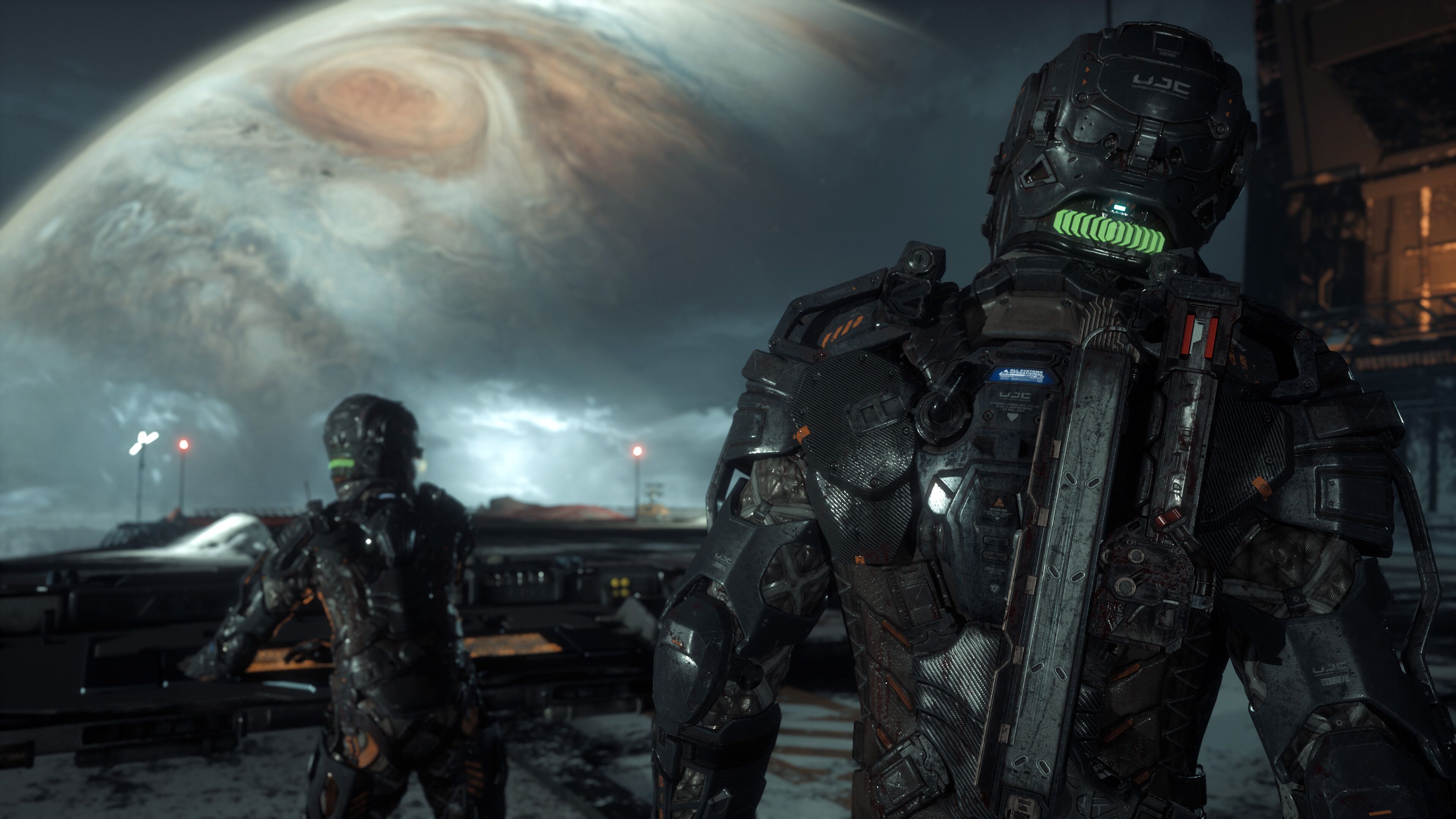 Jacob Lee wearing a space suit in The Callisto Protocol.