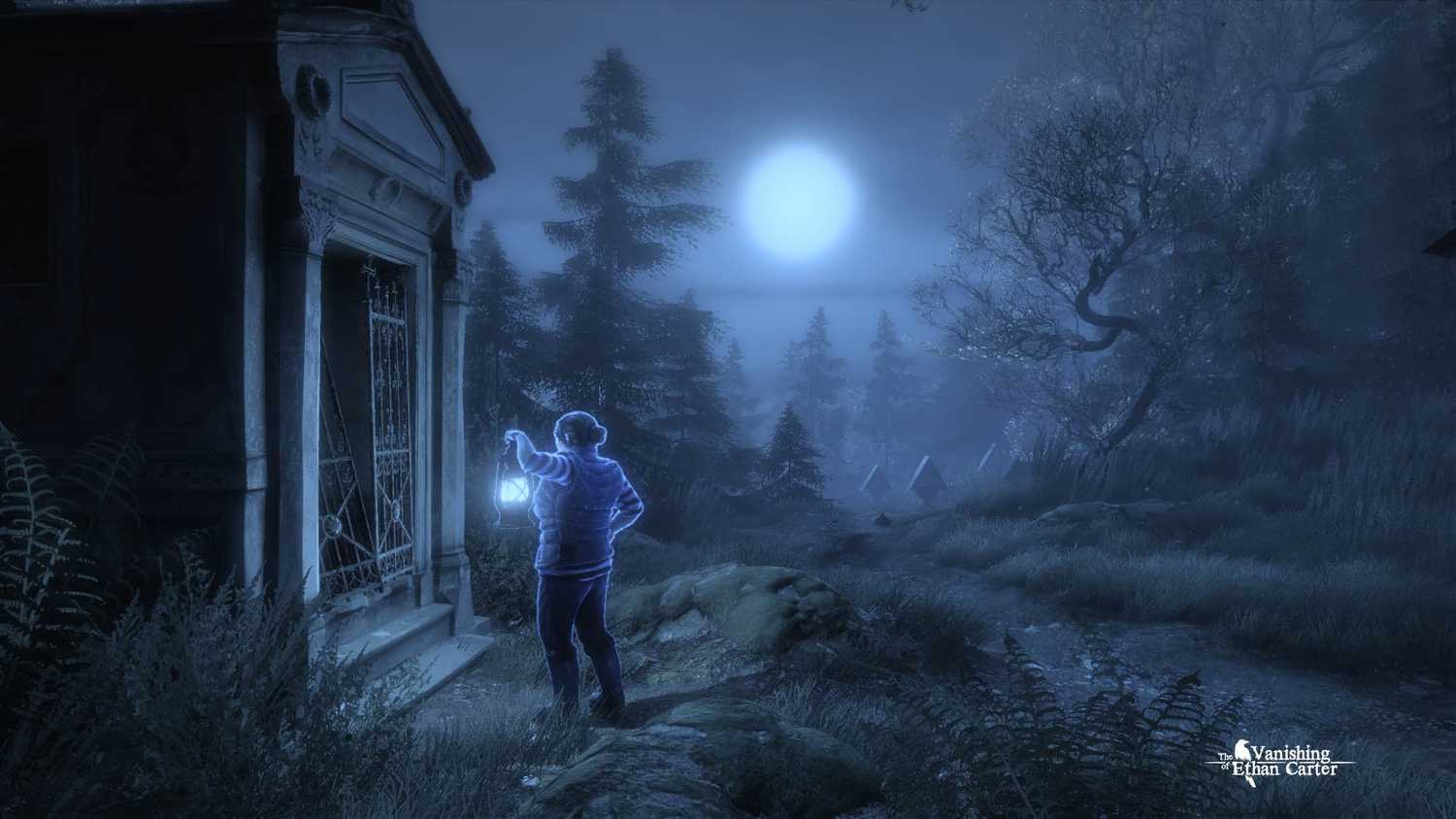 A lady holding a lantern in The Vanishing of Ethan Carter.