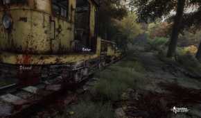 A bloodied train car in The Vanishing of Ethan Carter.