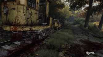 A bloodied train car in The Vanishing of Ethan Carter.