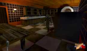 A guard looking for a hidden Garrett in Thief II: The Metal Age.