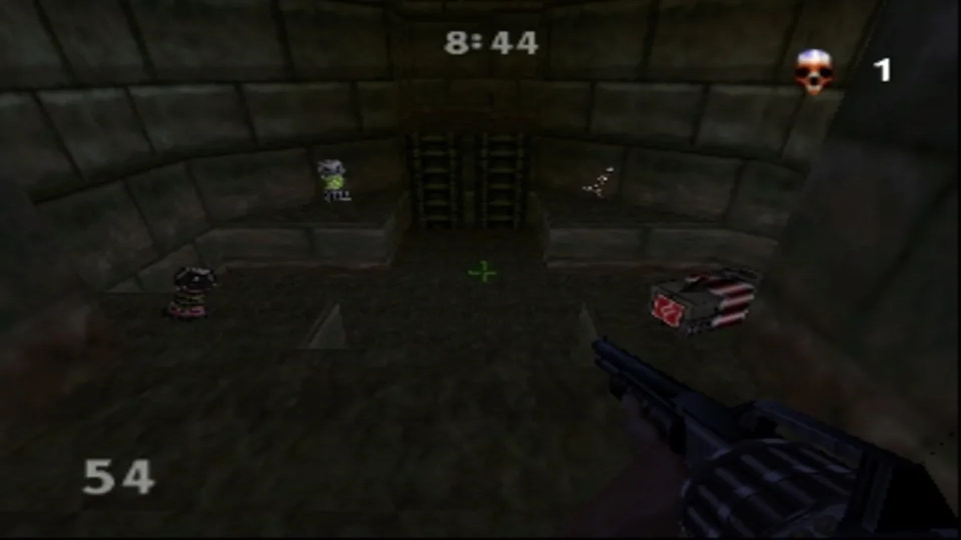 A screenshot a room with pickups in Turok: Rage Wars