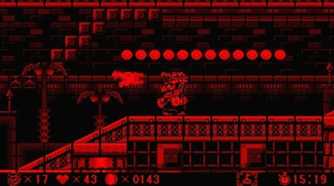 A screenshot of gameplay from Virtual Boy Wario Land