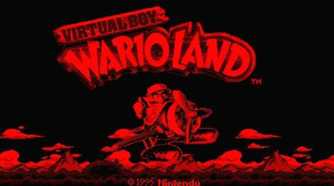A screenshot of the title screen from Virtual Boy Wario Land
