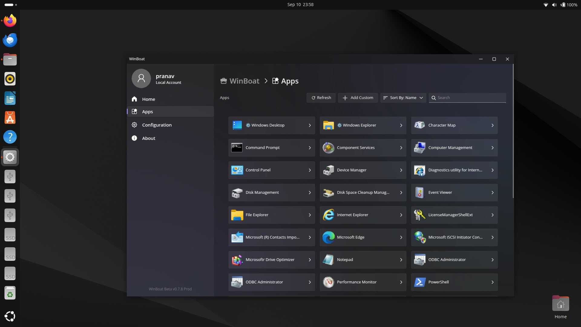 Windows 11 apps on Linux through WinBoat