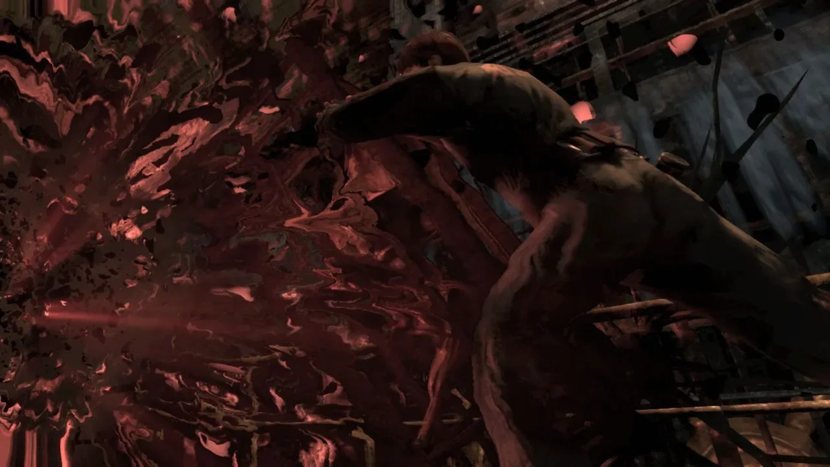 Fighting an enemy in Silent Hill: Downpour