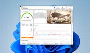 An image of 3DMark benchmark results after overclocking and undervolting had been applied.