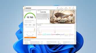 An image of 3DMark benchmark results after overclocking and undervolting had been applied.