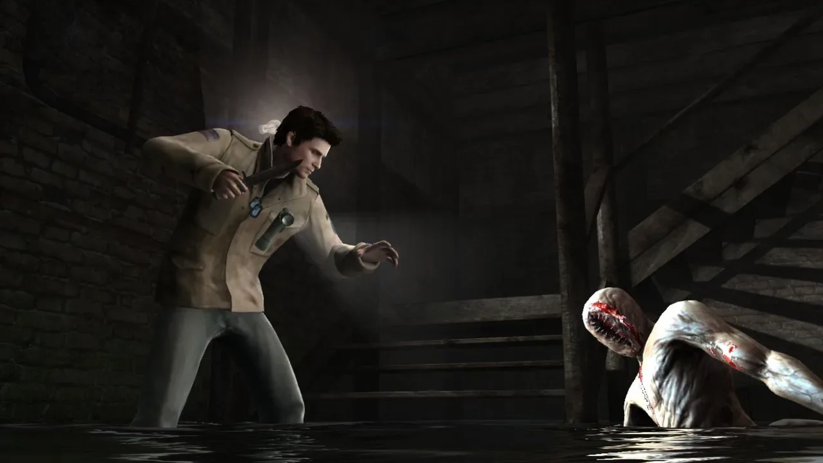 Inspecting a body in the basement