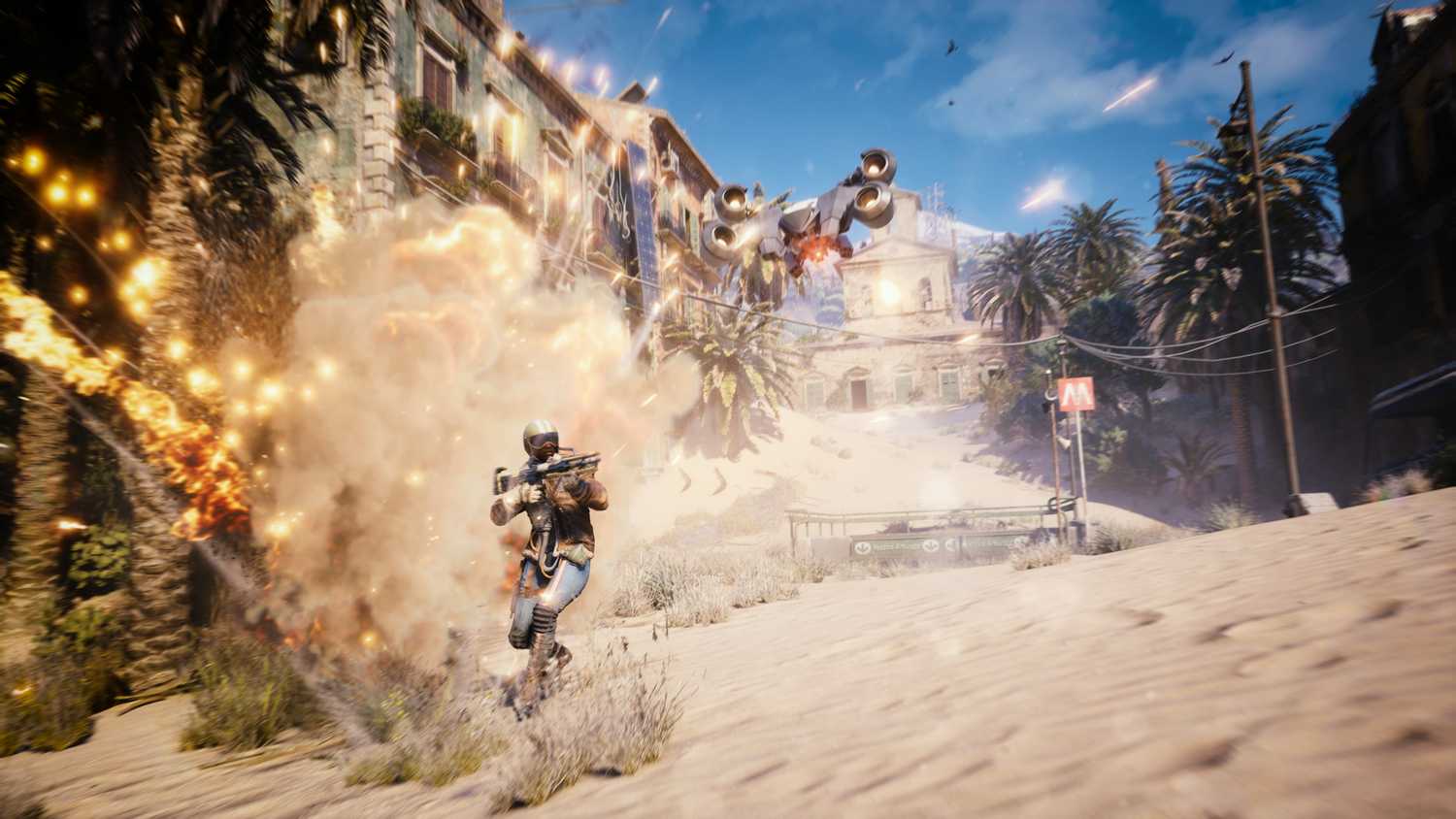 Escaping a drone's onslaught in Arc Raiders.