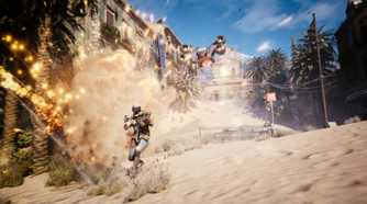 Escaping a drone's onslaught in Arc Raiders.