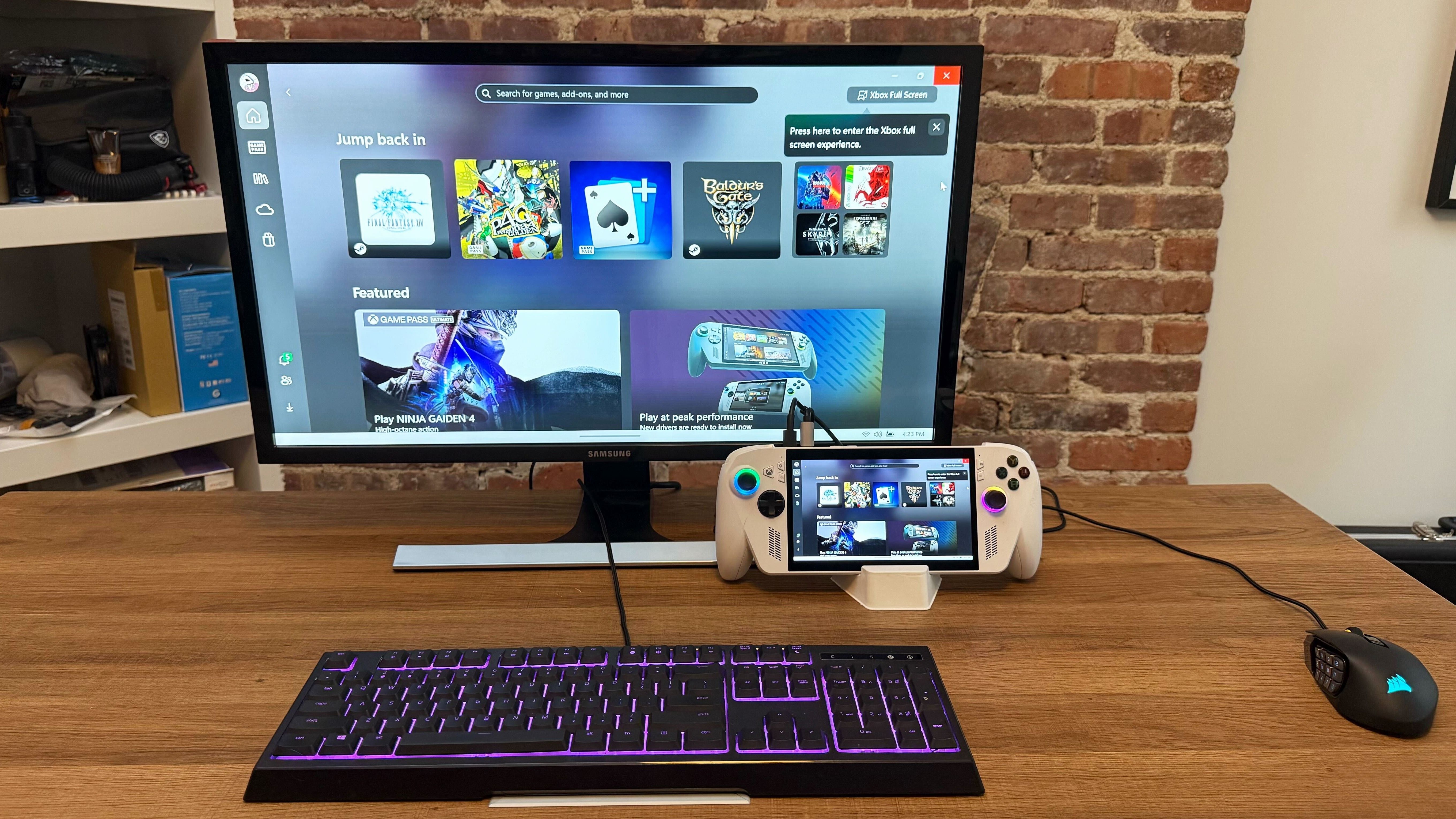 Asus ROG Xbox Ally used as a desktop PC.