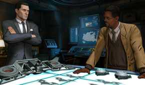 Bruce Wayne and Lucius Fox in Batman: The Telltale Series.