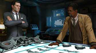 Bruce Wayne and Lucius Fox in Batman: The Telltale Series.