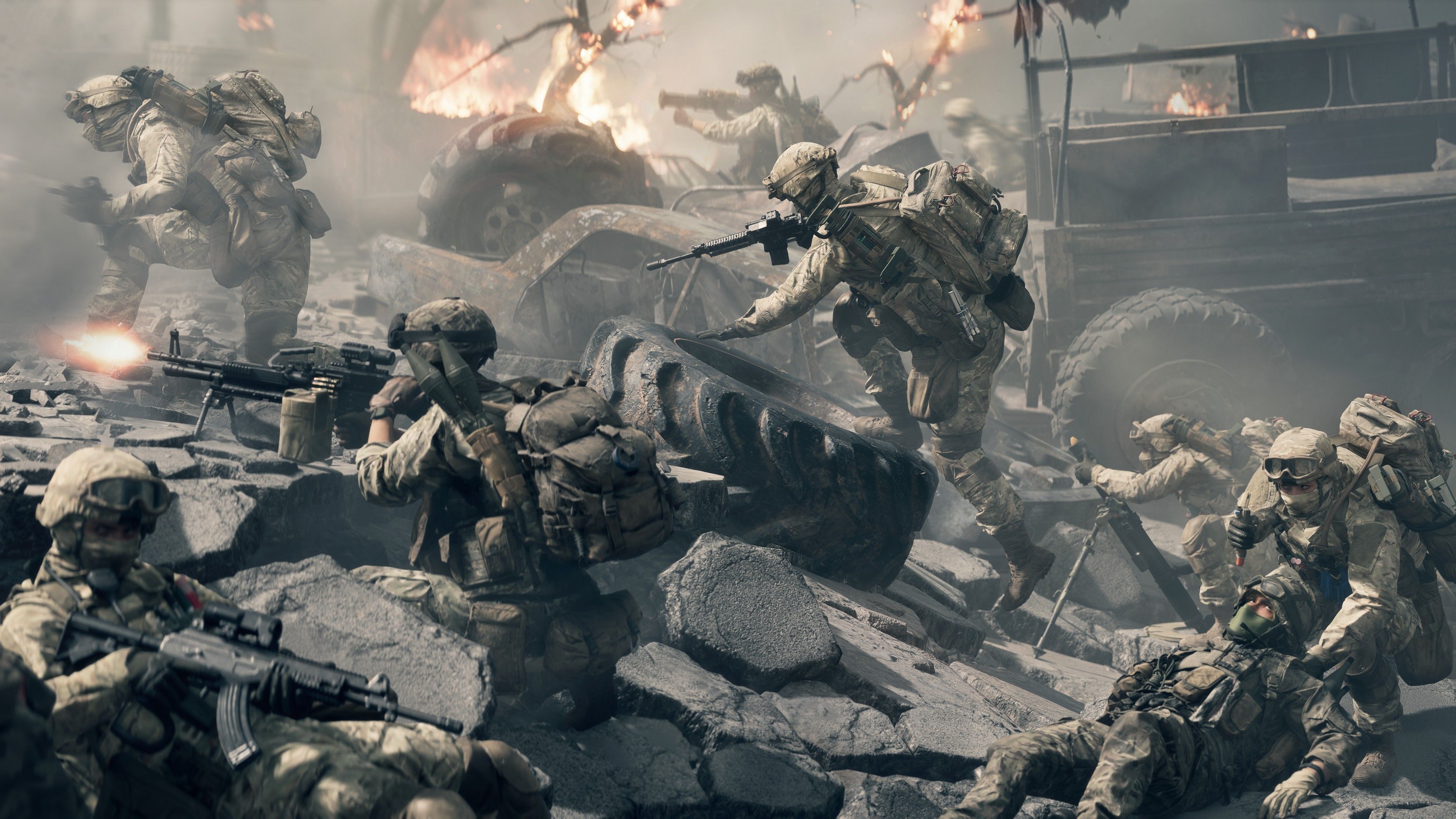 A team of soldiers holds the line in Battlefield 6.