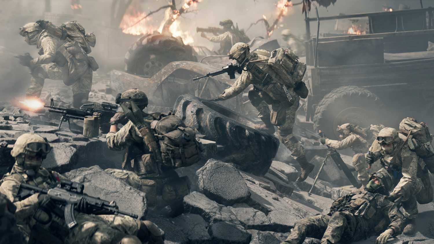 A team of soldiers holds the line in Battlefield 6.