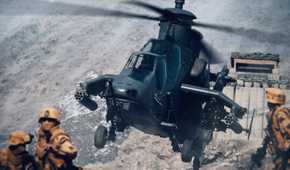 A helicopter takes off in Battlefield 6