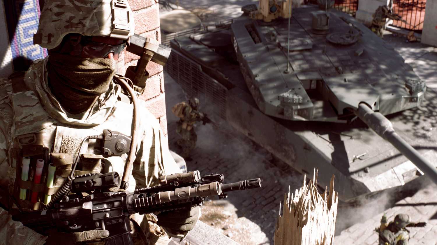 A soldier hides from an enemy in Battlefield 6