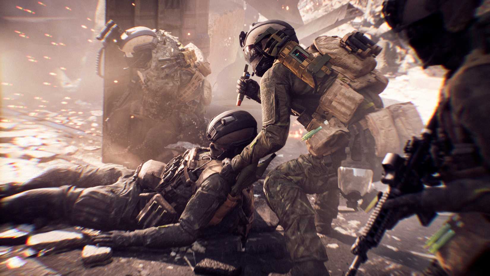 A support player drags an ally in Battlefield 6