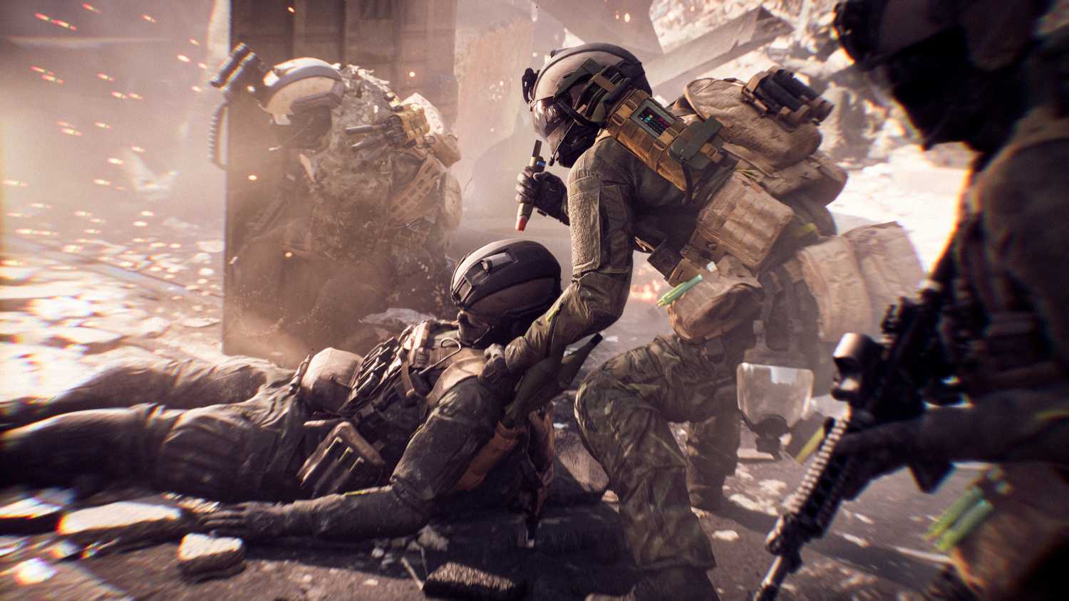 A support player drags an ally in Battlefield 6