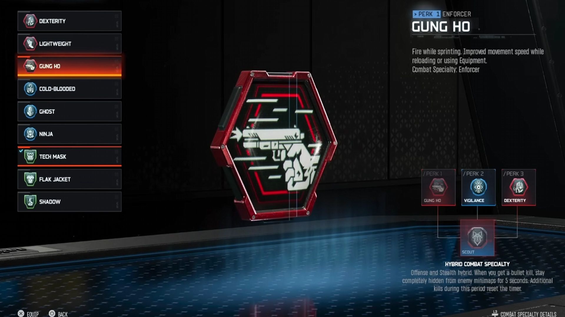 A screenshot of the perks screen with hybrid specialties in Call of Duty: Black Ops 7
