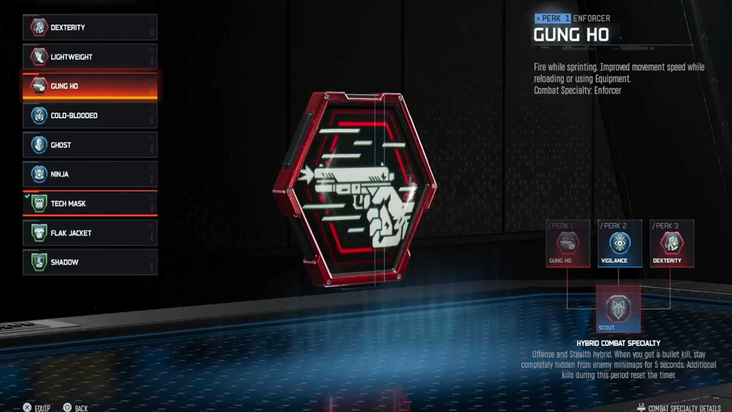 A screenshot of the perks screen with hybrid specialties in Call of Duty: Black Ops 7