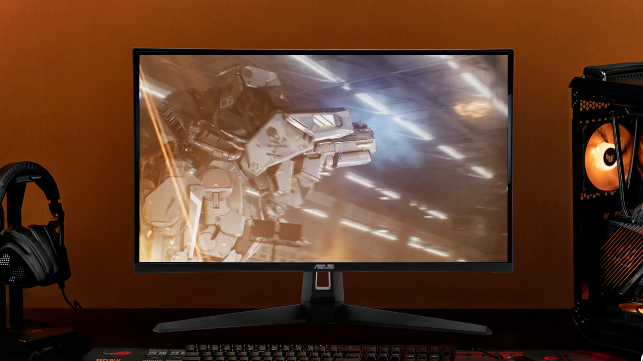 asus VG27AQM5A gaming monitor on desk 