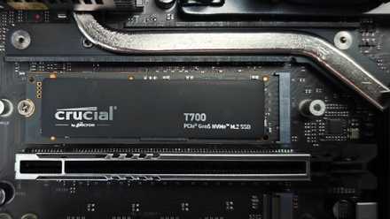 I purchased a 12,000MB/s SSD for gaming and discovered a dear lesson about bottlenecks An image of an NVMe SSD slotted into a motherboard port.