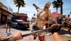 A brute zombie at the beach in Dead Island 2.