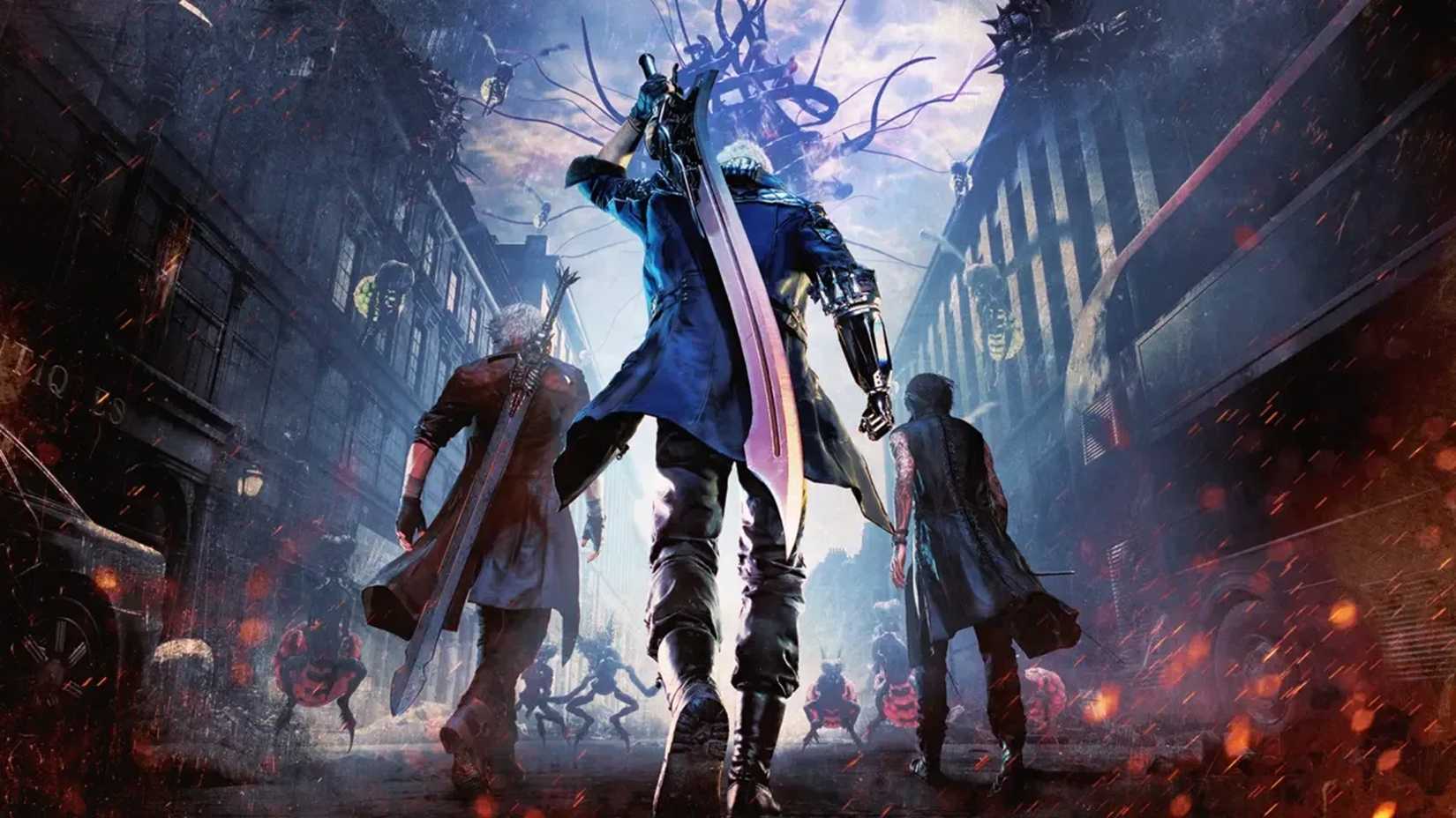 La portada de la caja de Devil May Cry 5