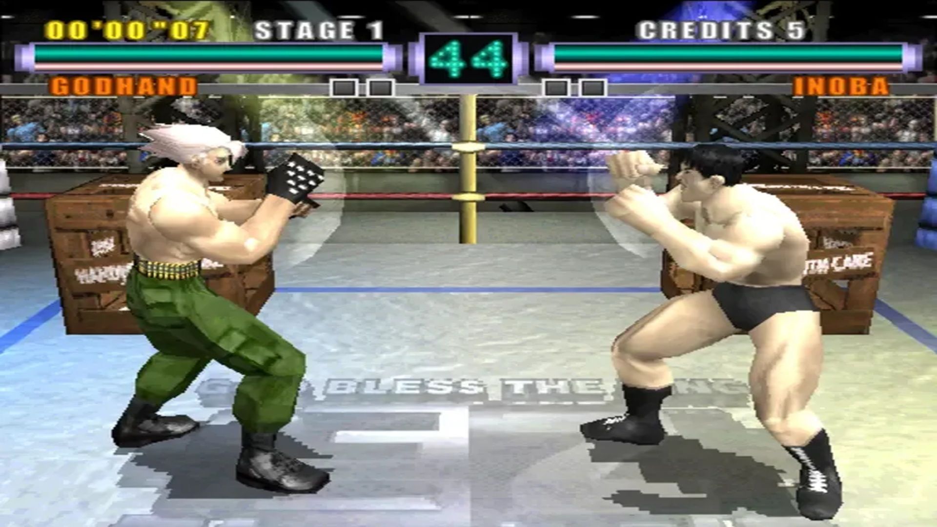 A screenshot of gameplay from Ehrgeiz God Bless the Ring