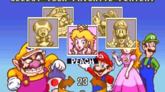 A screenshot of gameplay from Excitebike: Bun Bun Mario Battle Stadium
