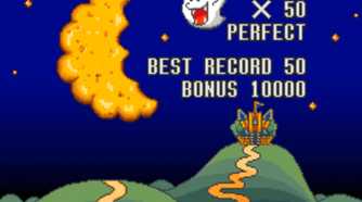 A screenshot of gameplay from Excitebike: Bun Bun Mario Battle Stadium