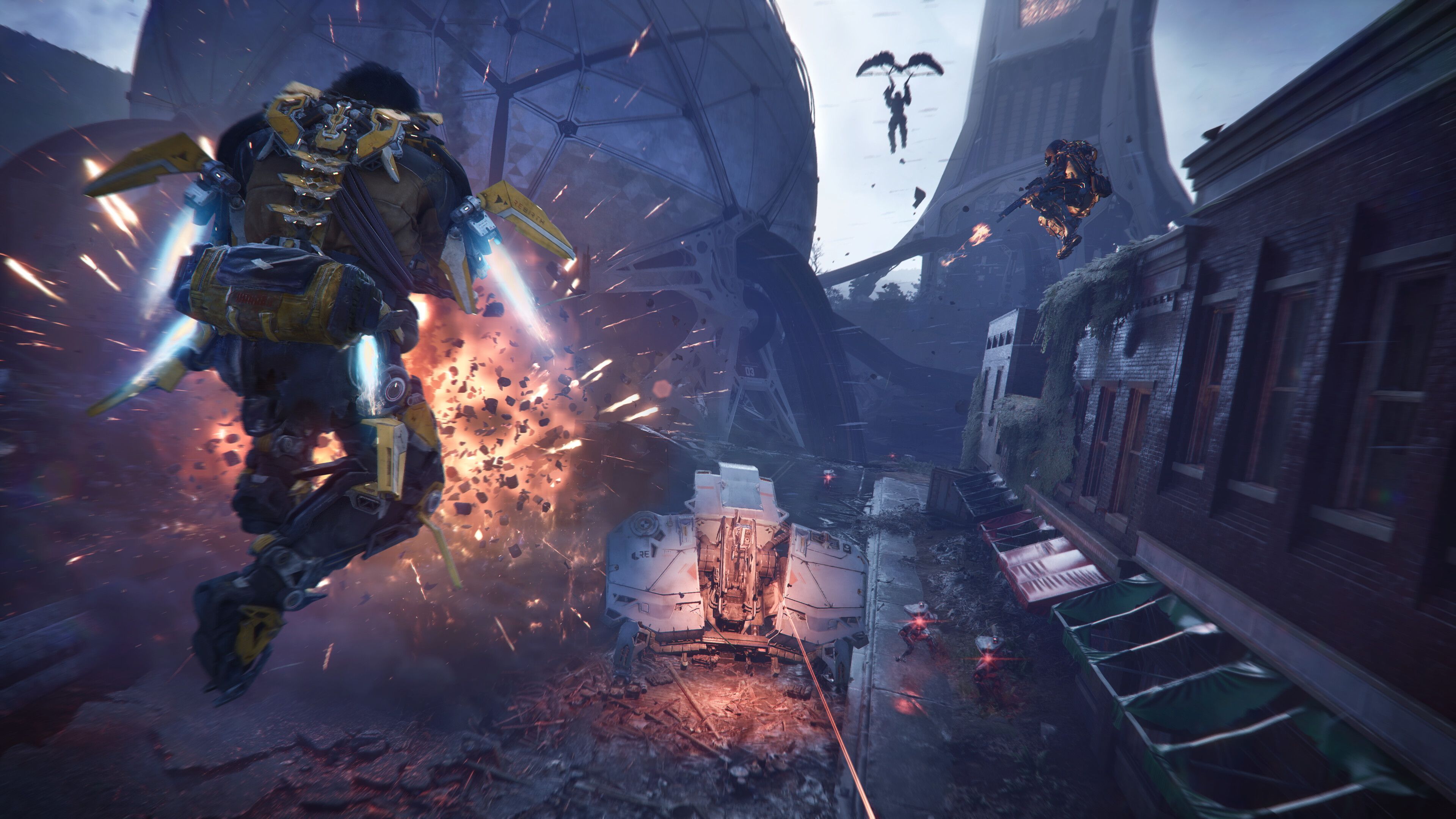 Using jump jets from the exo-suit in Exoborne.
