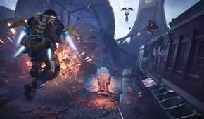 Using jump jets from the exo-suit in Exoborne.
