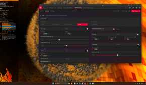 A screenshot of a GPU stress test and AMD Adrenalin software
