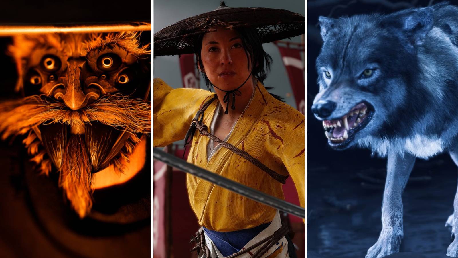 A combination of characters from Ghost of Yotei