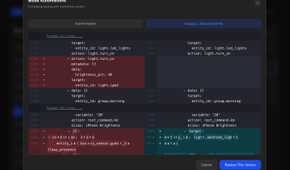 home assistant time machine showing the differences between two backups