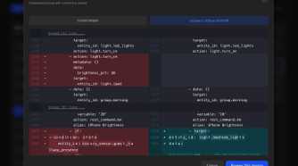 home assistant time machine showing the differences between two backups