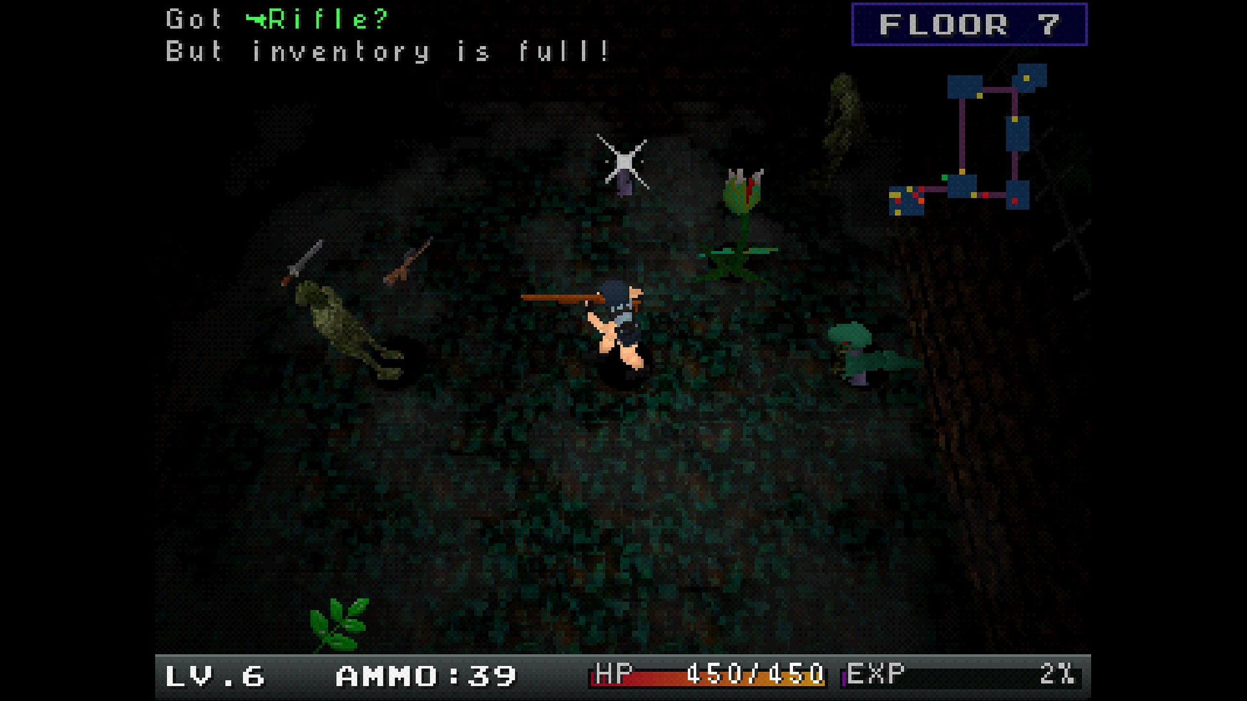 A top-down shot of combat in House of Necrosis.