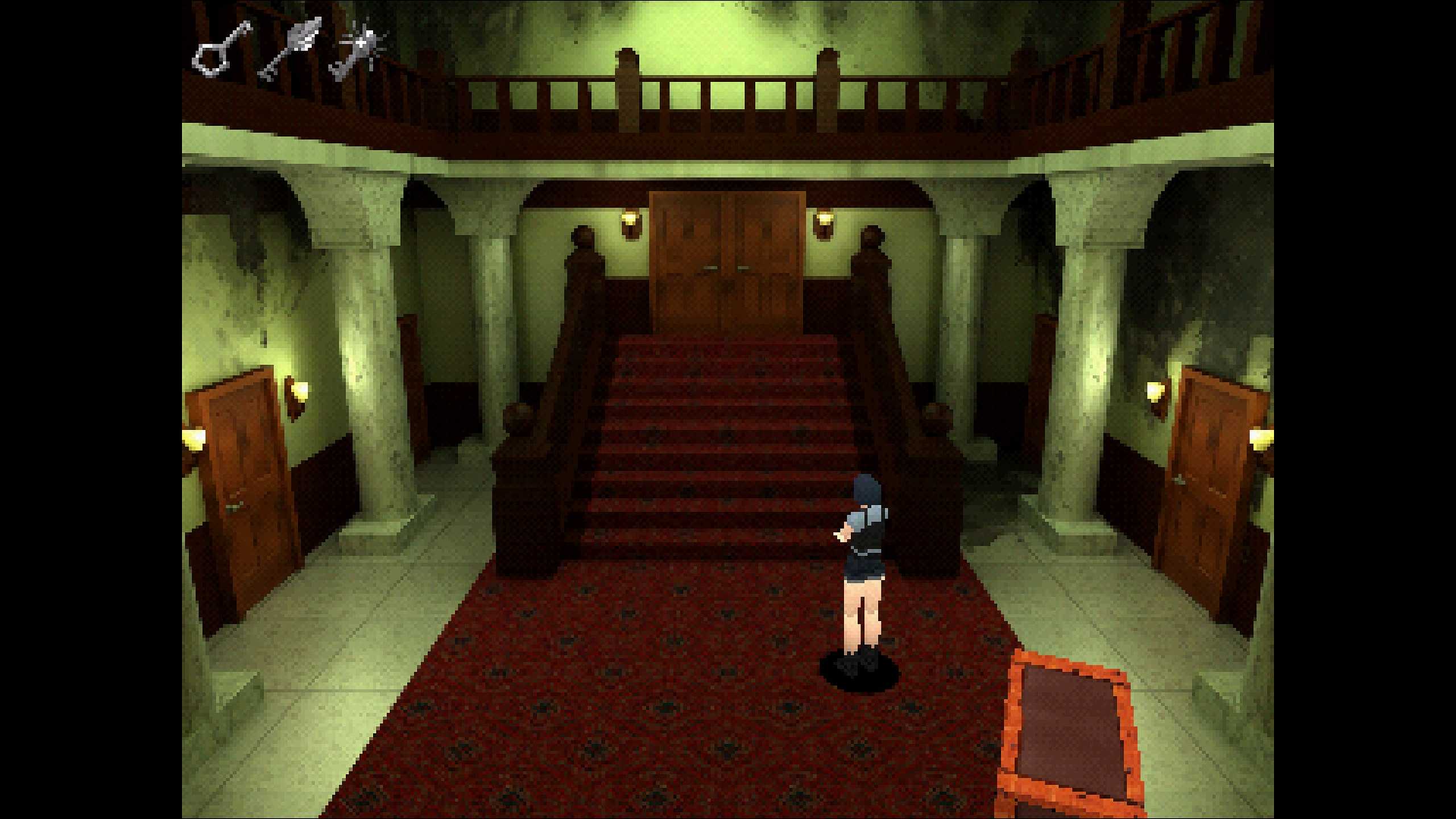 The central stairs in the mansion in House of Necrosis.