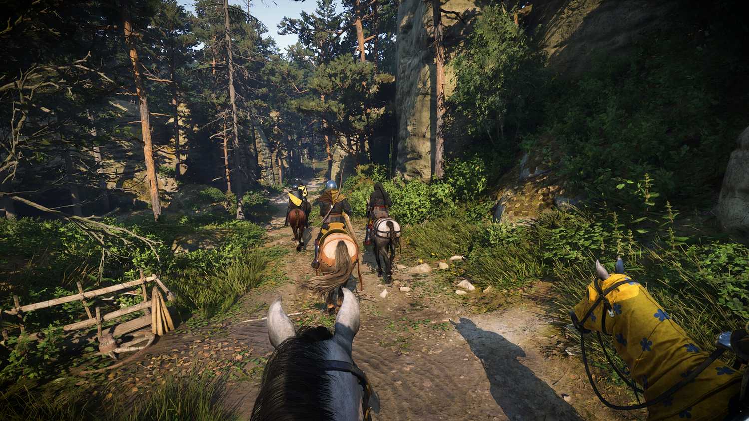 First-person horseriding in Kingdom Come: Deliverance II.