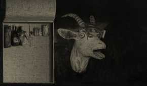 A goat head in Mundaun.