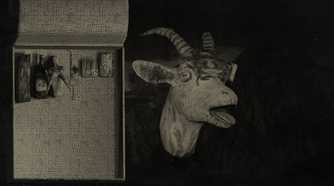 A goat head in Mundaun.