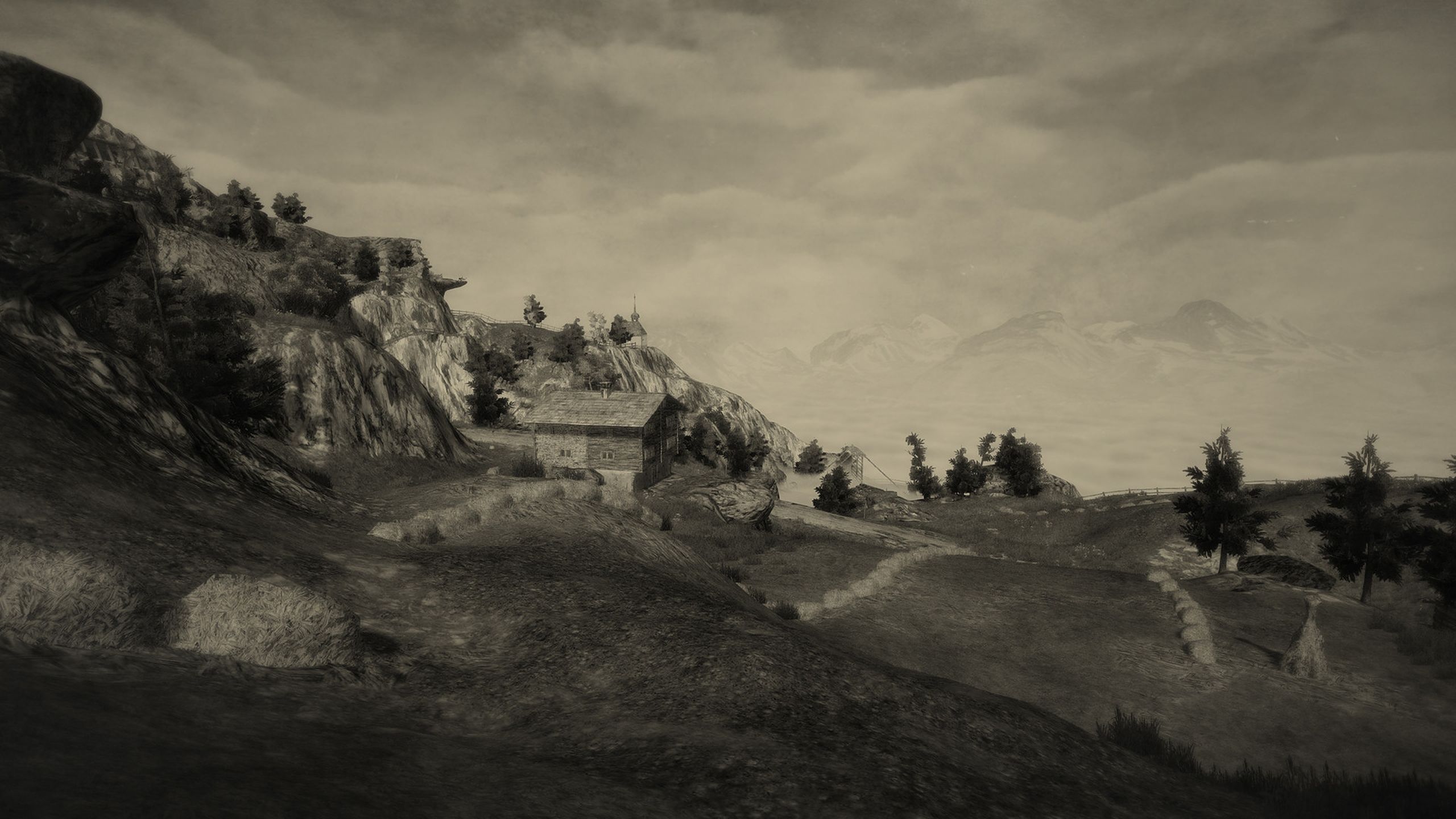 A hand-drawn village in Mundaun.