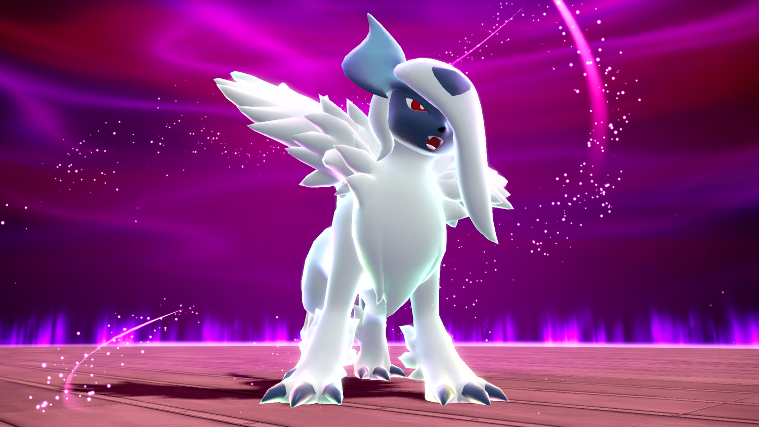 A rogue Mega Absol prepares to fight the player in Pokemon Legends: Z-A