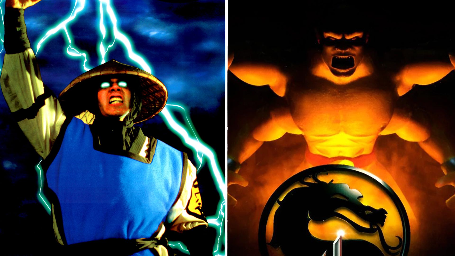 A combination of Mortal Kombat key art images from the arcades