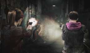 Claire Redfield and Moira Burton shooting at monsters in Resident Evil: Revelations 2.